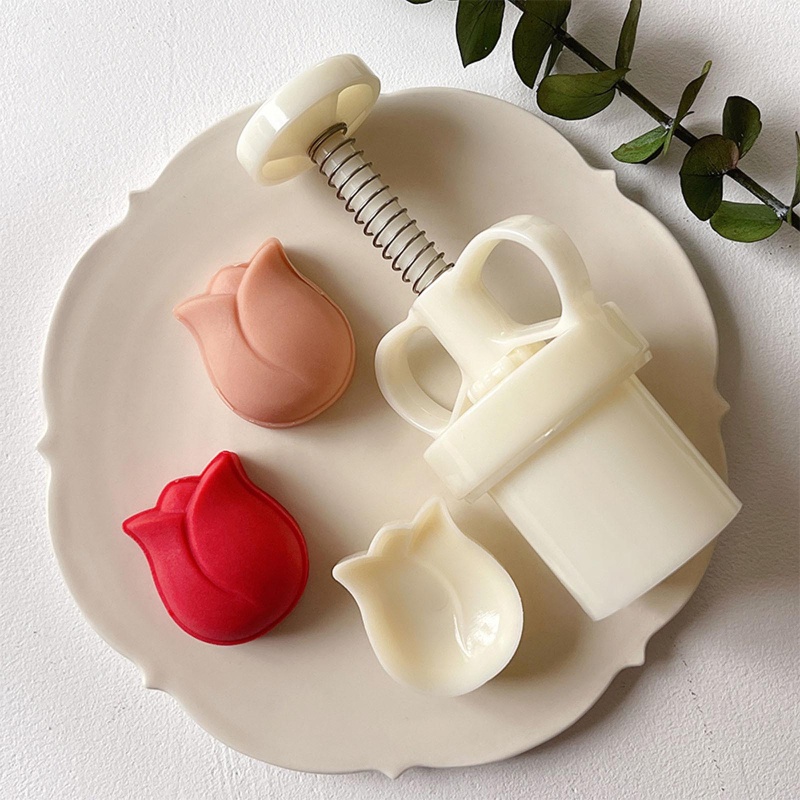 Khuôn Làm Bánh Trung Thu Bằng Nhựa Hình Hoa Tulip Hoạt Hình DIY