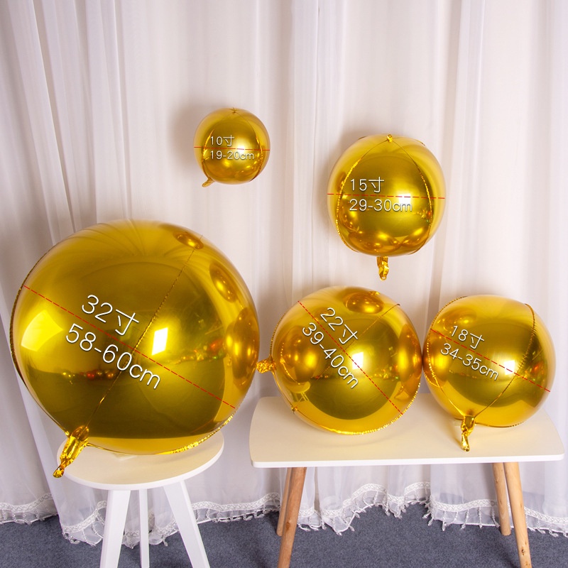 Bóng tròn 4D tráng nhôm nhiều size 10inch,18inch,22inch,32inch, trang trí tiệc cưới, sinh nhật, lễ giáng sinh