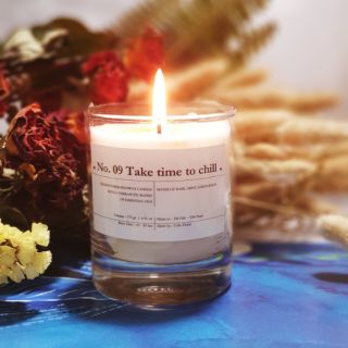 No. 09 Take time to chill - nến thơm cao cấp bằng sáp ong và tinh dầu: húng quế, bạc hà, chanh