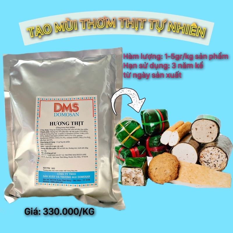 1kg HƯƠNG THỊT BỘT - Tạo mùi hương thịt heo cho giò chả, xúc xích