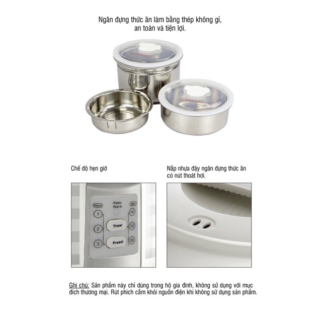 Hộp cơm điện Lock&Lock màu xám 2L EJR216 | BigBuy360 - bigbuy360.vn