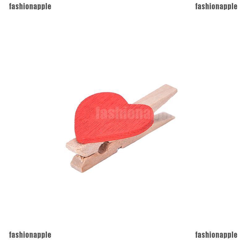 Bộ 20 kẹp gỗ hình trái tim mini dễ thương