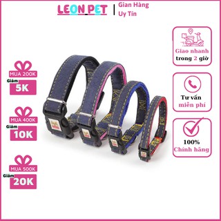 Vòng cổ chó Vải bò - Vòng cổ 3 lớp bền chắc cho chó và mèo