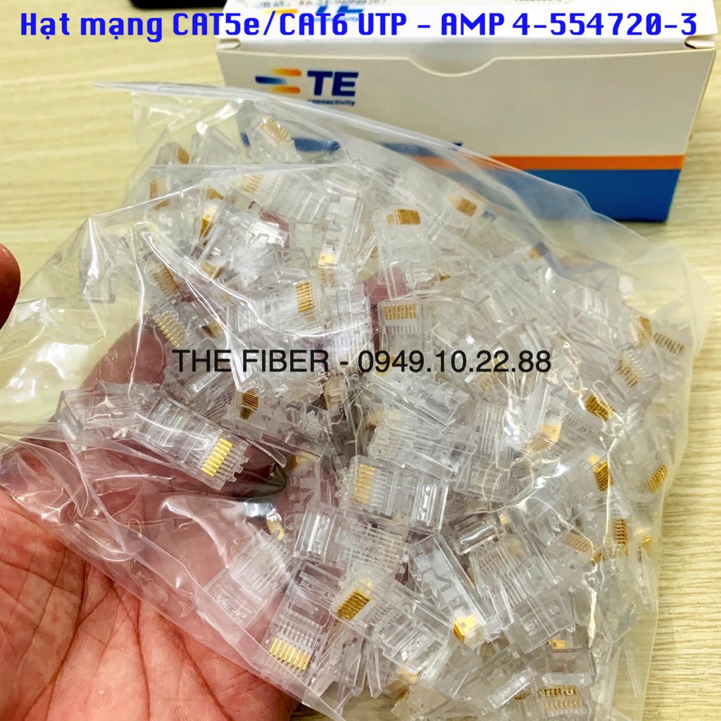 Hạt mạng CAT5e/CAT6 UTP RJ45 - AMP 4-554720-3  ( 10 cái)