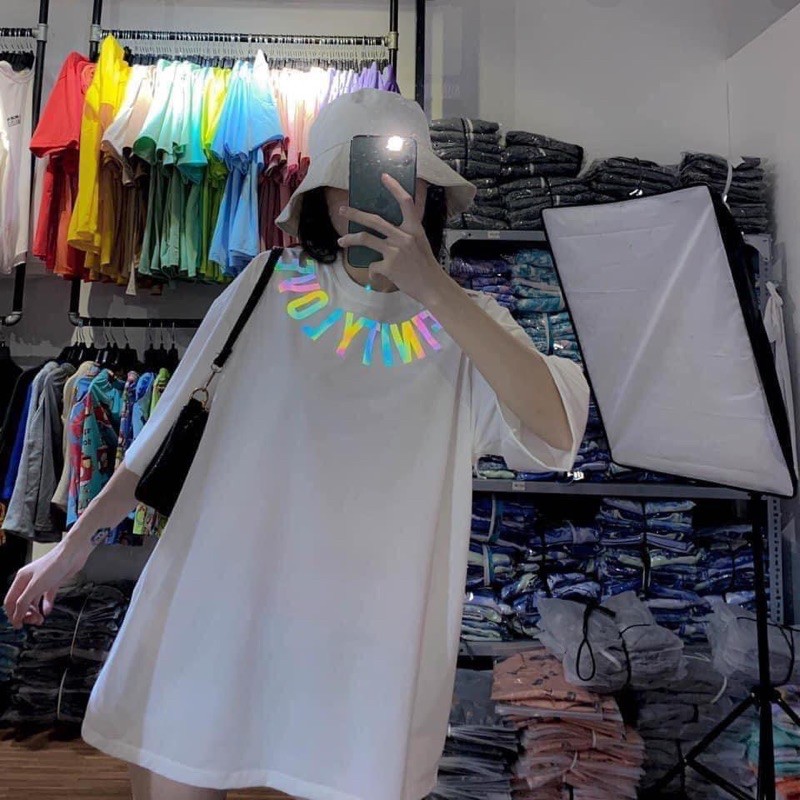 [Rẻ vô địch] Áo cotton tay lỡ unisex - ÁO PHẢN QUANG VÒM CỔ LOUIS