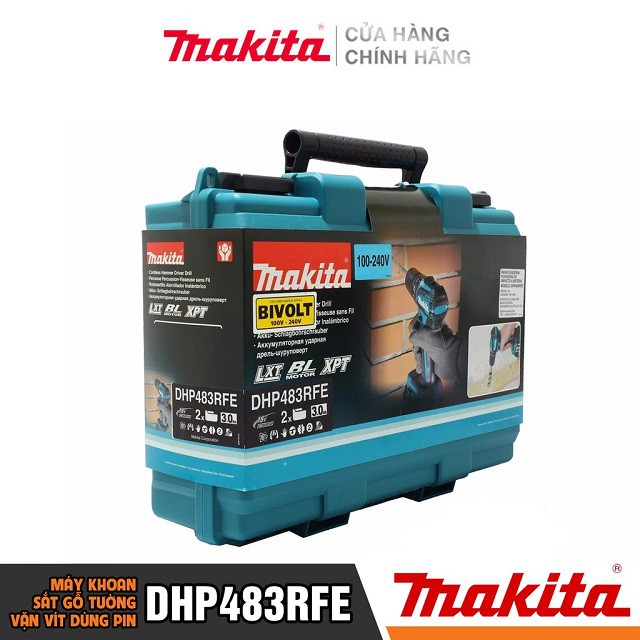 [Chính Hãng] Máy Khoan Bắt Vít Dùng Pin Makita DHP483RFE (18V-3.0AH) Bảo Hành Tại Các TTBH Toàn Quốc