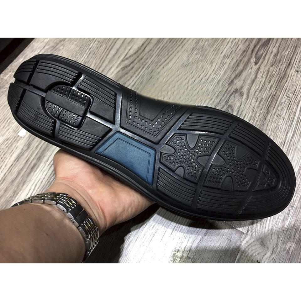 Giày mọi lười Slip on nam da bò nguyên tấm đế cao su siêu nhẹ êm chân phom việt thon gọn đế khâu bền bỉ