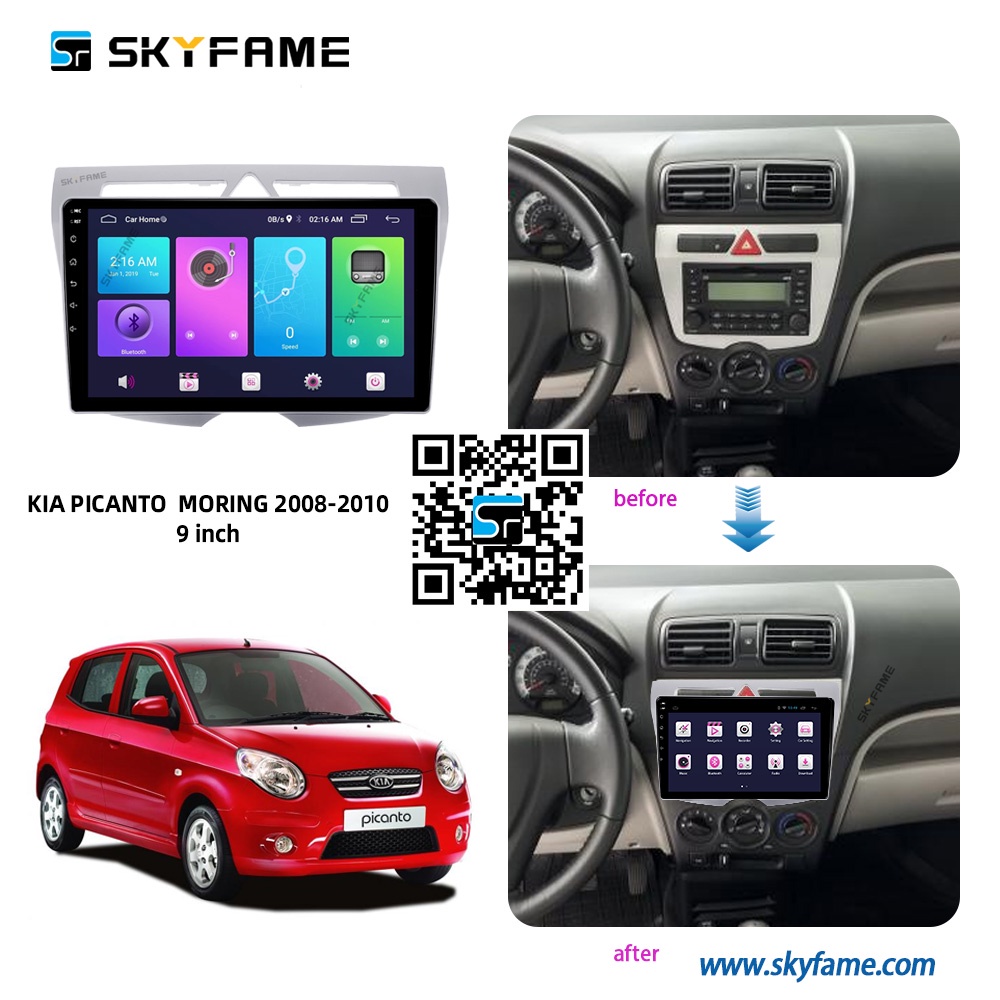 Mặt dưỡng màn hình android KIA MORNING  2008 2009 2010 2011 2012 2013 2014 2015 2016 2017 2018 2019 2020 2021