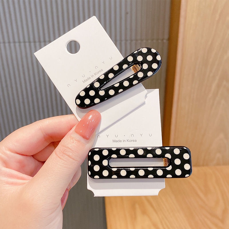 Kẹp Tóc Họa Tiết Chấm Bi Phong Cách Retro Hàn Quốc