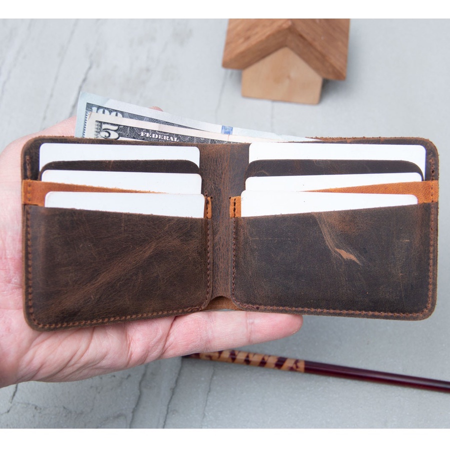 Ví Nam Handmade Cá Tính Dáng Ngang vintage leather V4
