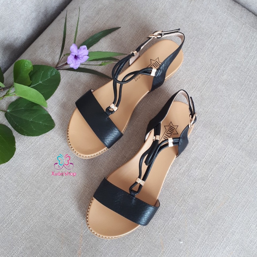 Giày Dusto quai ngang, đế xuồng chống trượt cao 4cm (size 37-235)