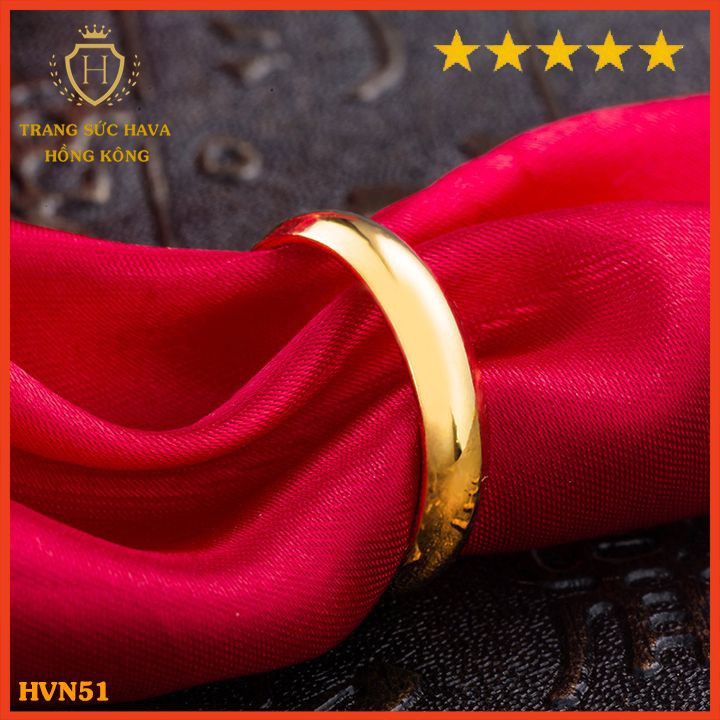 Nhẫn Nữ Trơn 2 Chỉ Khắc Số 9999 Titan Xi Mạ Vàng Non 24k Cao Cấp, Nhẫn Cưới Phong Cách Thời Trang Cá