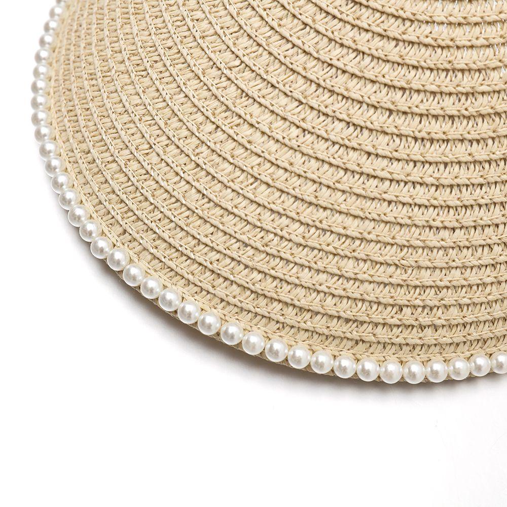 LANFY Mũ Cói Rộng Vành Hở Chóp Chống Tia UV Thời Trang Đi Biển