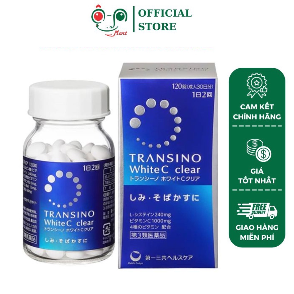 Viên uống trắng da Transino White C Clear Nhật Bản 120 viên, 240 viên