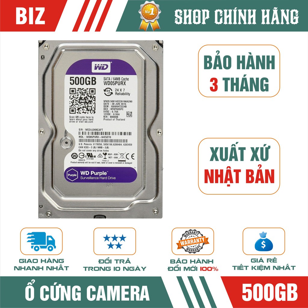 Ổ cứng HDD PC - CAMERA 6TB | 4TB | 2TB | 1TB | 500GB - Bảo hành 3 Tháng -  1 đổi 1 !!! Tặng kèm cáp sata!