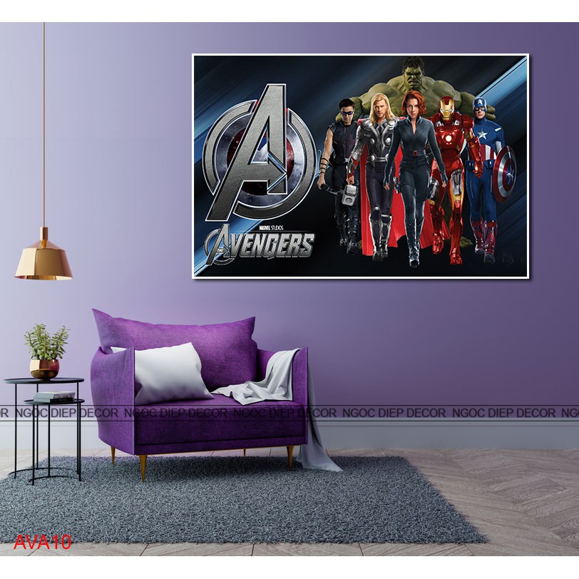 Tranh Avenger siêu anh hùng trang trí phòng khách tranh treo tường phòng ngủ Decor nhà xinh cao cấp PS789