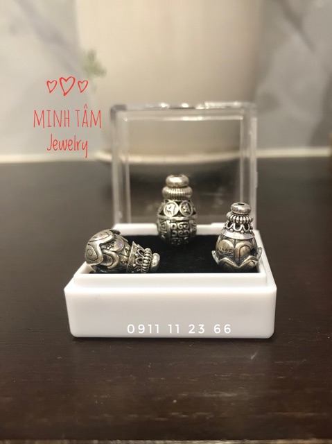 Charm bạc nút thắt hồ lô mix vòng tay hai chi tiết-Minh Tâm Jewelry