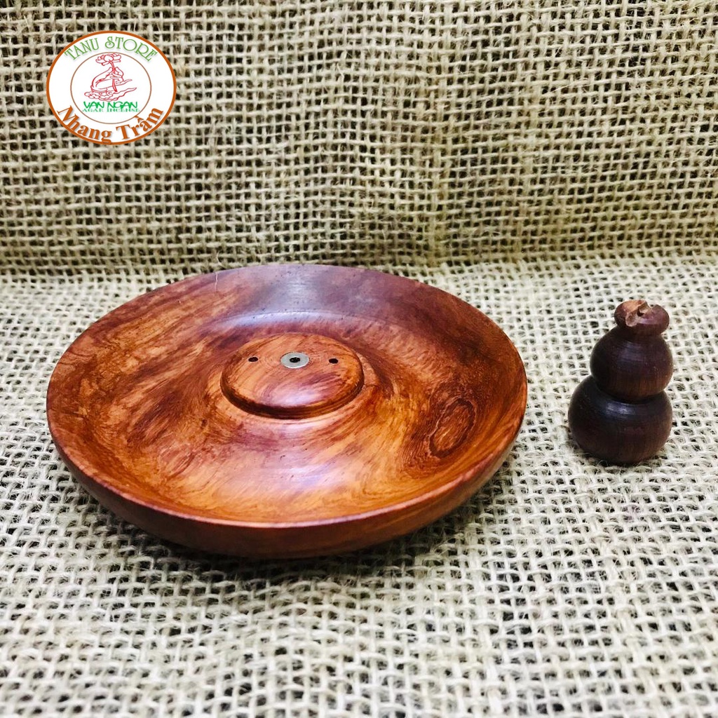 ĐĨA 3 LỖ KÈM HỒ LÔ GỖ HƯƠNG CẮM NHANG TRẦM K TĂM, NHANG CÓ TĂM, NHANG VÒNG- RẤT TIỆN LỢI, BỀN ĐẸP- TANU STORE