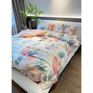 [Chi tiết] Chăn Ga Gối Cotton Living "Hoa Bằng Lăng" - Bộ Chăn Ga Gối Cotton 100% Nhập Khẩu 4 món