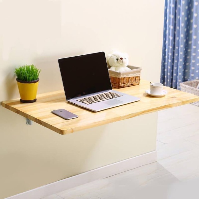 Bàn gấp treo tường thông minh tiện lợi gỗ cao su