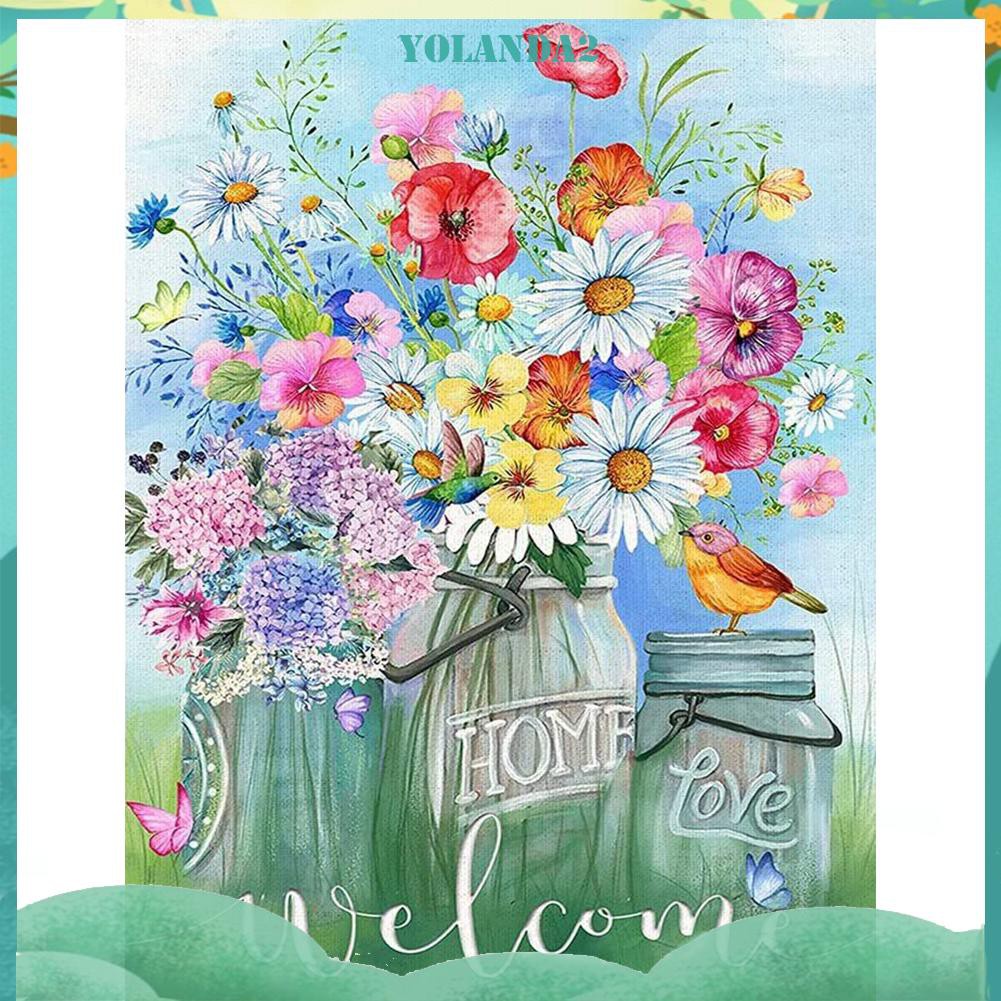 Toàn Bộ Bộ Tranh Thêu Chữ Thập Diy 11ct Hình Bông Hoa