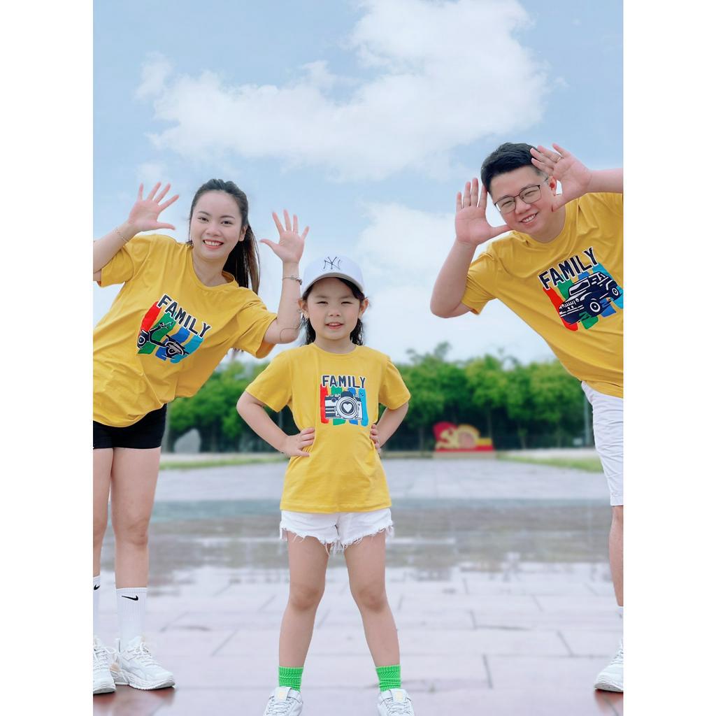 Áo thun gia đình là số 1 đồng phục áo đôi 3/4/5 người thun cotton mềm mịn màu trắng, du lịch, vải cotton co giãn 4 chiều