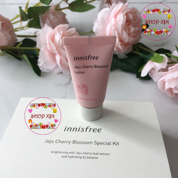 Bộ Dưỡng Ẩm, Trắng Da HOA ĐÀO - INNISFREE JEJU CHERRY BLOSSOM Special Kit (Hàn Quốc 100%, Best Seller của Innisfree)