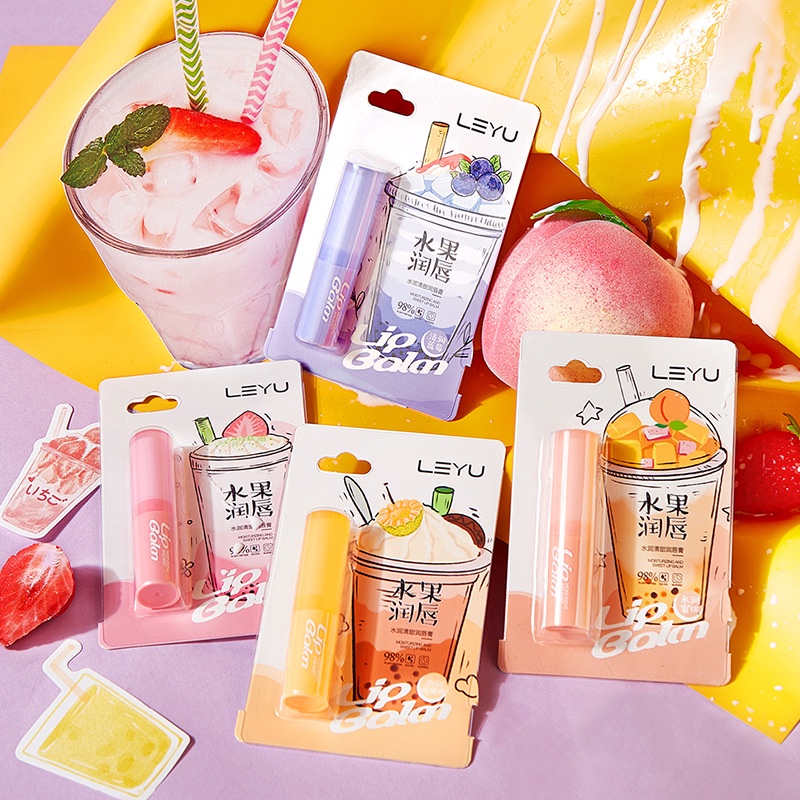 [Hàng mới về] Son dưỡng môi LEYU hương trái cây không nhờn cao cấp