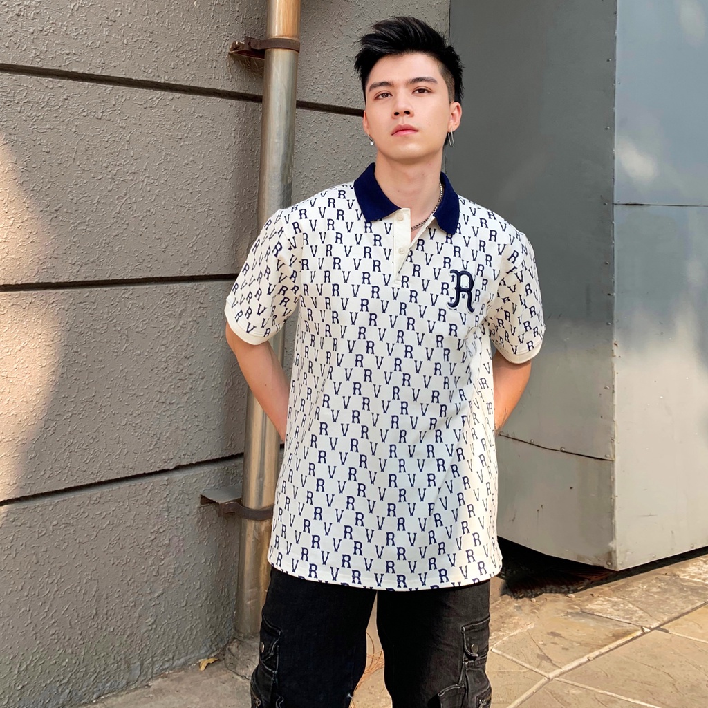 Áo Polo Nam Magu Monogram Cotton Cao Cấp Mát Mẻ, Mềm, Mịn,Phong Cách,Sang Trọng - REVVOUR
