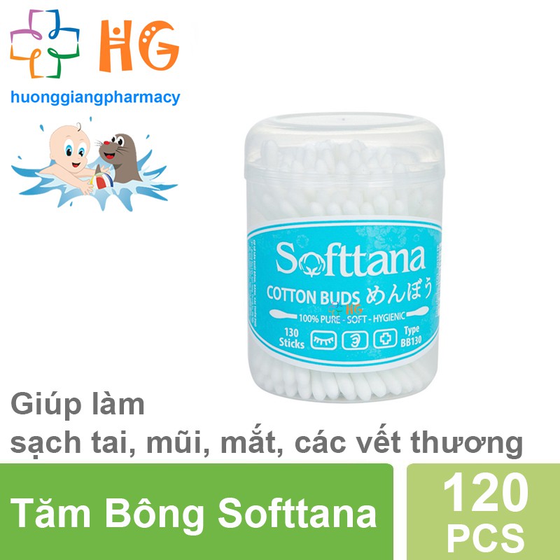 Tăm bông Softtana trẻ em BB120 (Lọ 120 que)