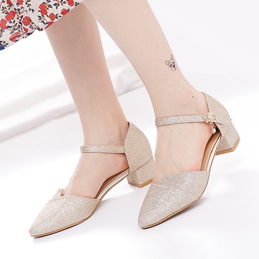 Giày cao gót ánh nhũ tôn sáng sang chảnh 5cm TTC24