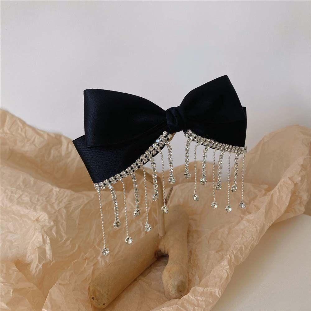 Kẹp Tóc Nơ Tua Rua Phong Cách Hàn Quốc Ngọt Ngào|Trâm Cài Tóc Thiết Kế Đơn Giản Thời Trang Cho Nữ