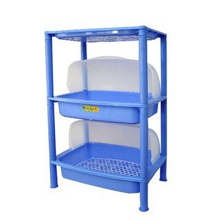 Kệ chén 2 tầng có nắp đậy an toàn vệ sinh - đồ dùng nhà bếp cao cấp