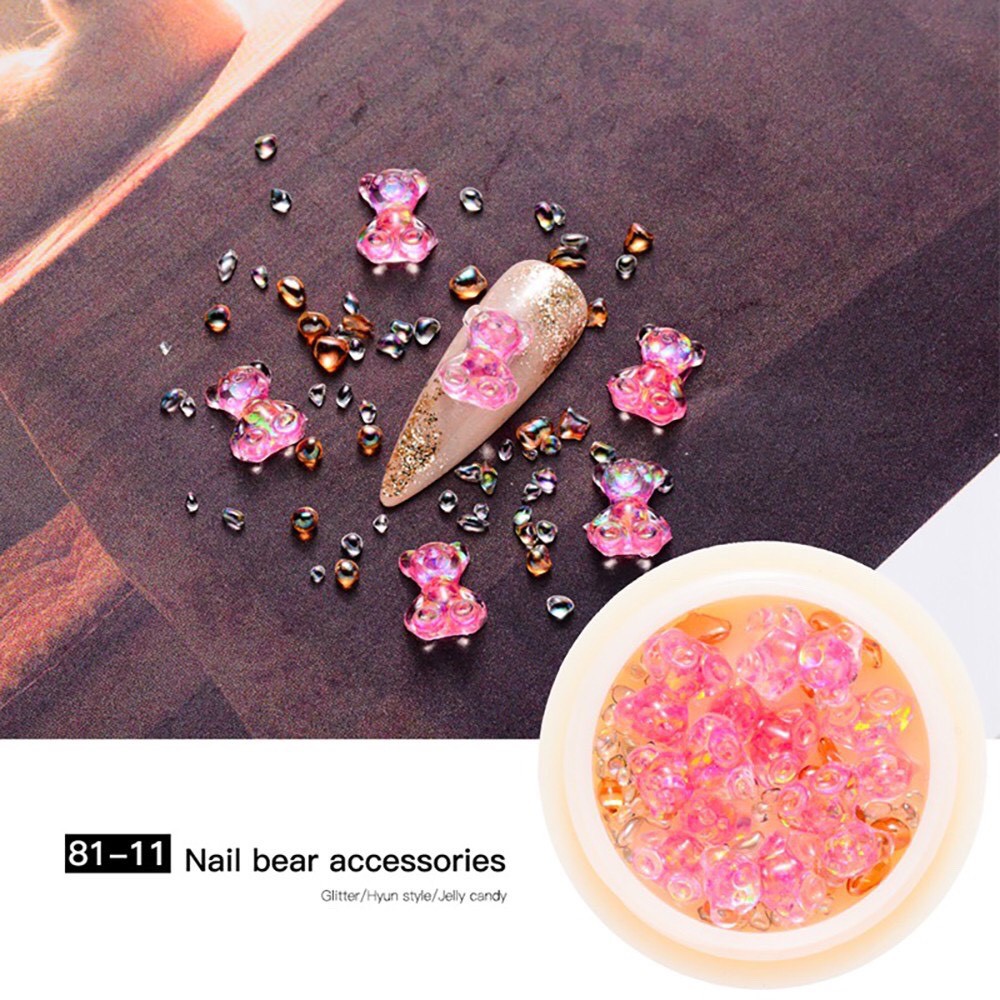 Phụ Kiện Nail - 2 Charm Gấu 3D Trang Trí Móng
