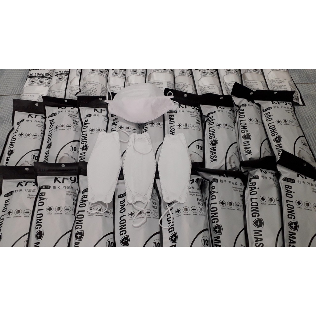 túi 10 cái Khẩu Trang Y Tế 4D KF94 Hàn Quốc Kháng Khuẩn Lọc Bụi Mịn 4 Lớp Không Dệt. Trắng