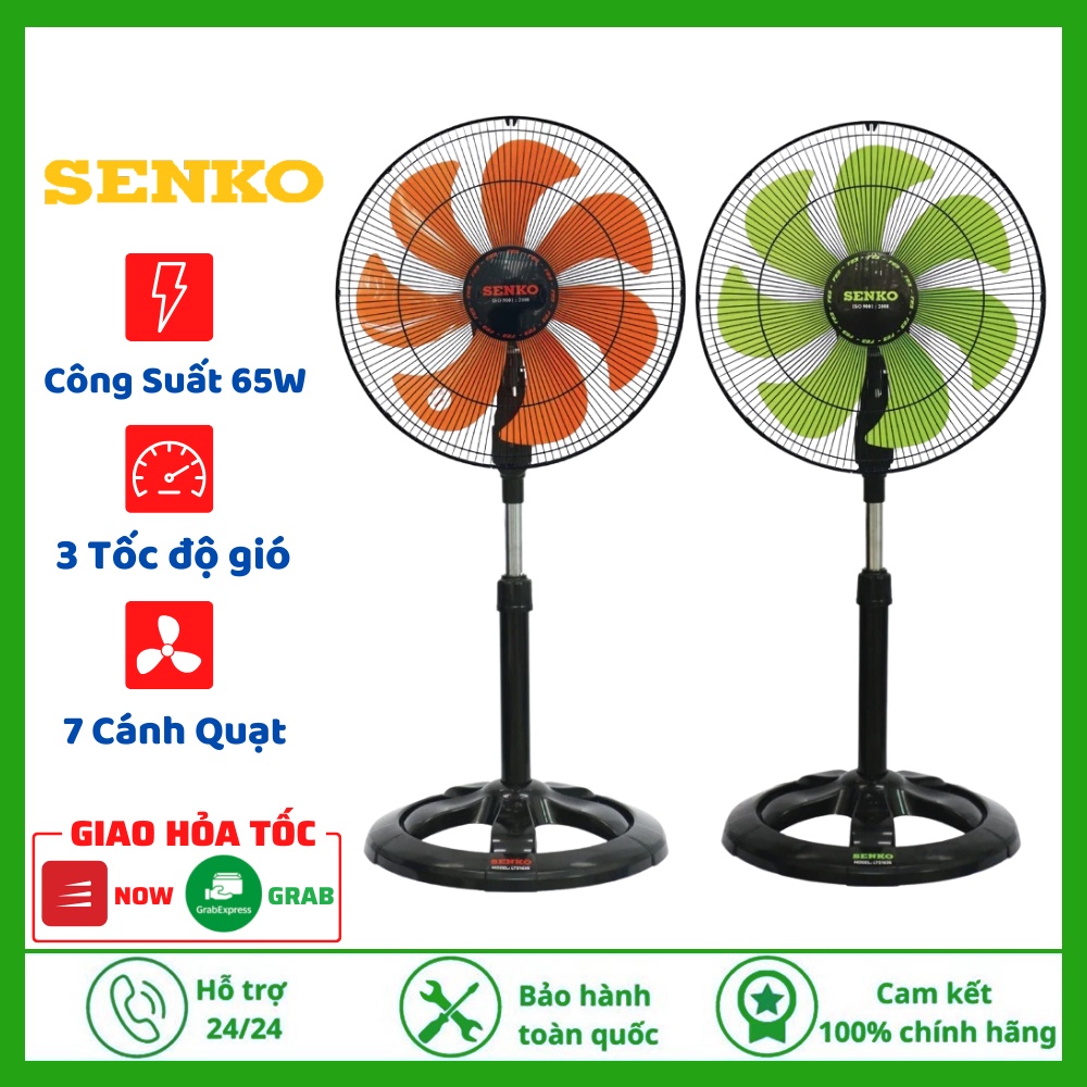 Quạt Lỡ SENKO LTS1636 Chính Hãng - Quạt Điện Cây Đứng Lỡ 3 Mức Tốc Độ Gió, Công Suất 65W, Làm Mát Nhanh Chóng - BH 1 Năm