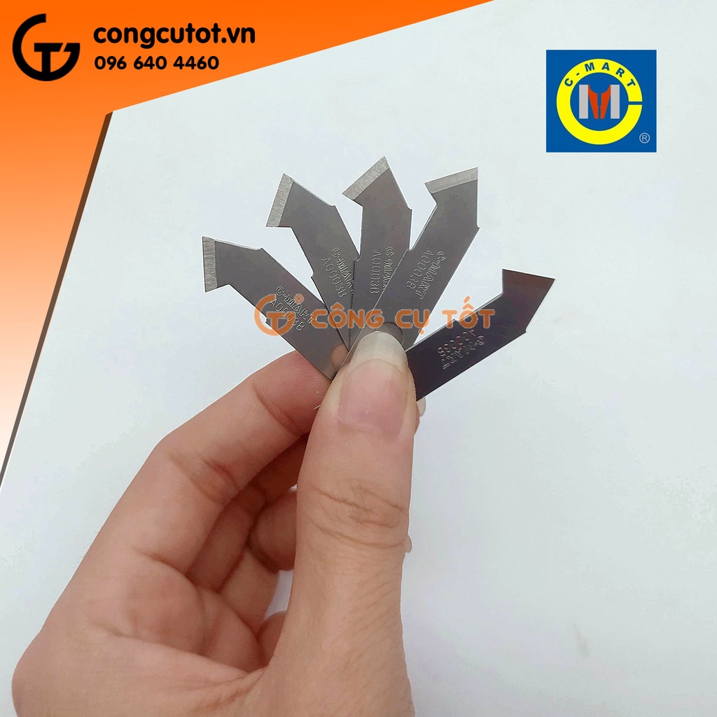 Hộp 5 lưỡi dao móc câu rọc mica đa năng C-Mart A0003B