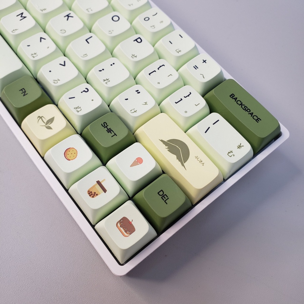 Bộ keycap Matcha XDA chất liệu PBT phiên bản tiếng Nhật nút bàn phím cơ - Kicap