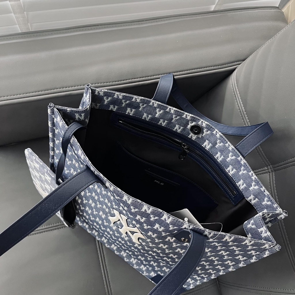*CHÍNH HÃNG* Túi ML.B họa tiết Monogram Jacquard TOTE Shopping màu Xanh Navy
