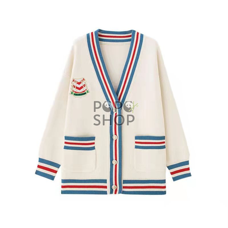 Áo Khoác Cardigan Sọc Len Dệt Kim Cổ Chữ V Thu Đông 2021 | BigBuy360 - bigbuy360.vn
