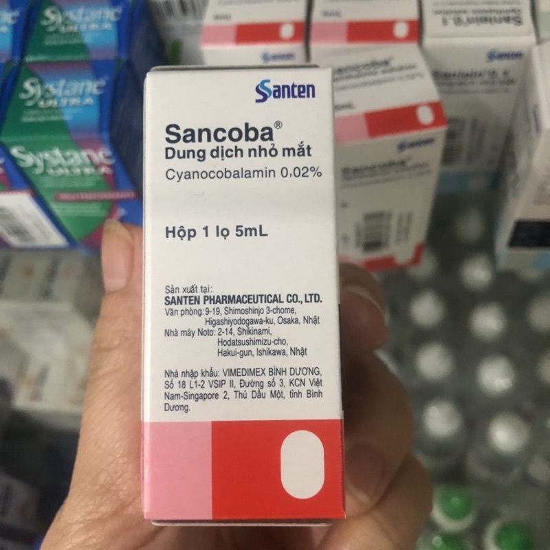 Dung dịch nhỏ mắt Sancoba Santen 0.02% 5ml giảm mỏi mắt. Hàng chính hãng