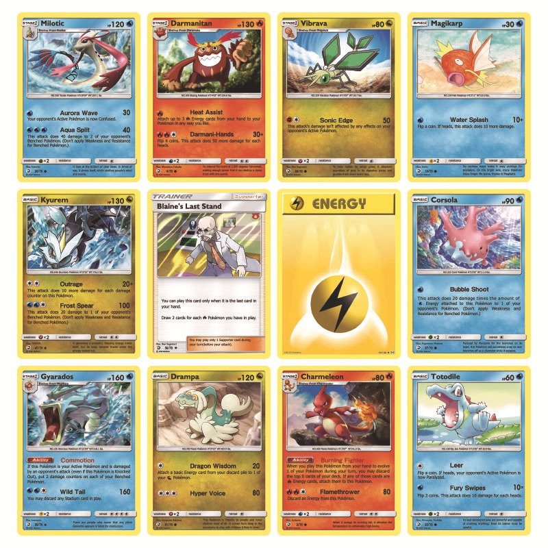 Hộp 324 Thẻ Bài Pokemon Phiên Bản Tiếng Anh Rực Rỡ