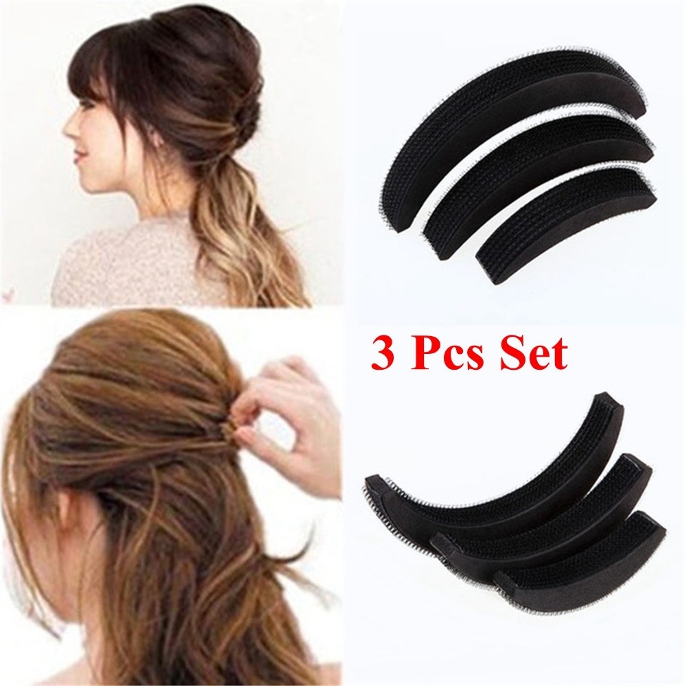 [Hàng mới về] Set 3 miếng mút xốp làm phồng tạo kiểu tóc thời trang tiện dụng cho nữ