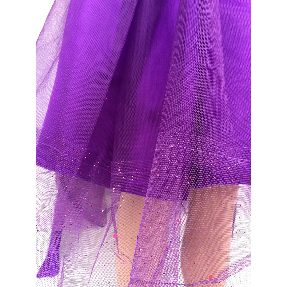 Bộ váy Công chúa tóc mây Rapunzel màu tím đậm cho bé 3-5 tuổi hóa trang trung thu, Halloween