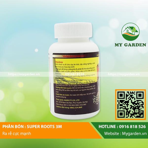 Phân bón hóa học kích thích ra rễ Super Roots 3M, dạng bột, lọ 100gr, cho cây trồng - Hàng chính hãng