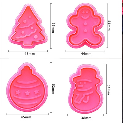 Set 4 khuôn cắt bánh quy / kẹo đường kiểu dáng phong cách giáng sinh