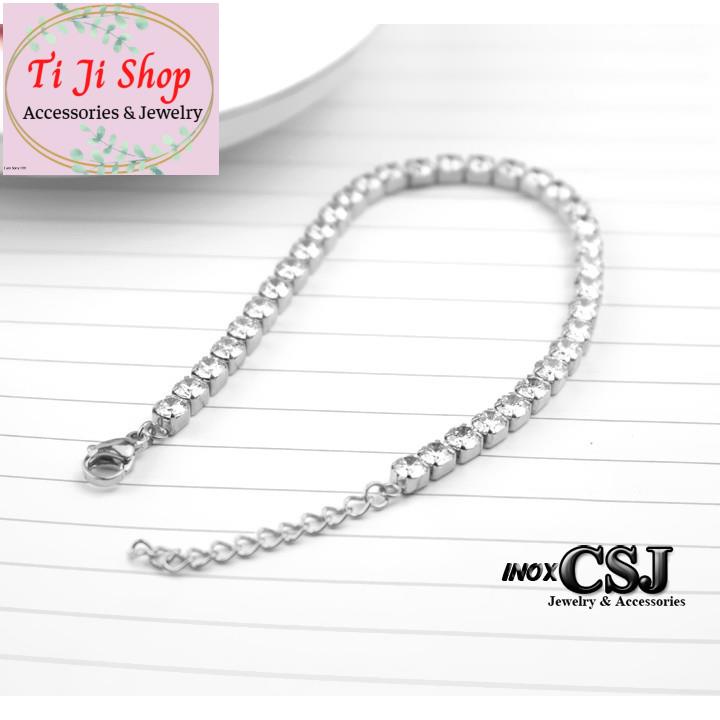 LẮC TAY NỮ INOX ĐÍNH ĐÁ - siêu đẹp,