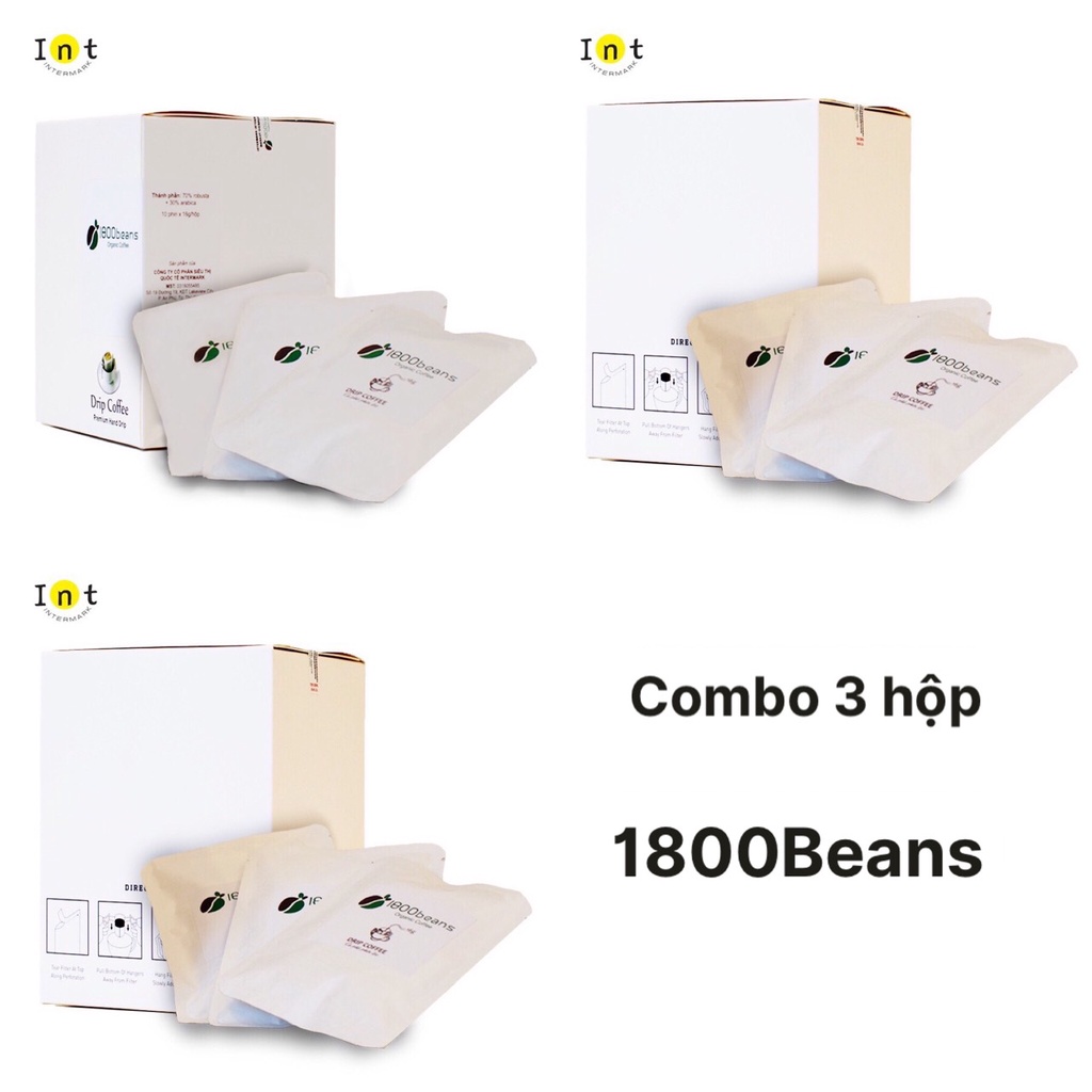 COMBO 3 HỘP CÀ PHÊ PHIN GIẤY 1800BEANS