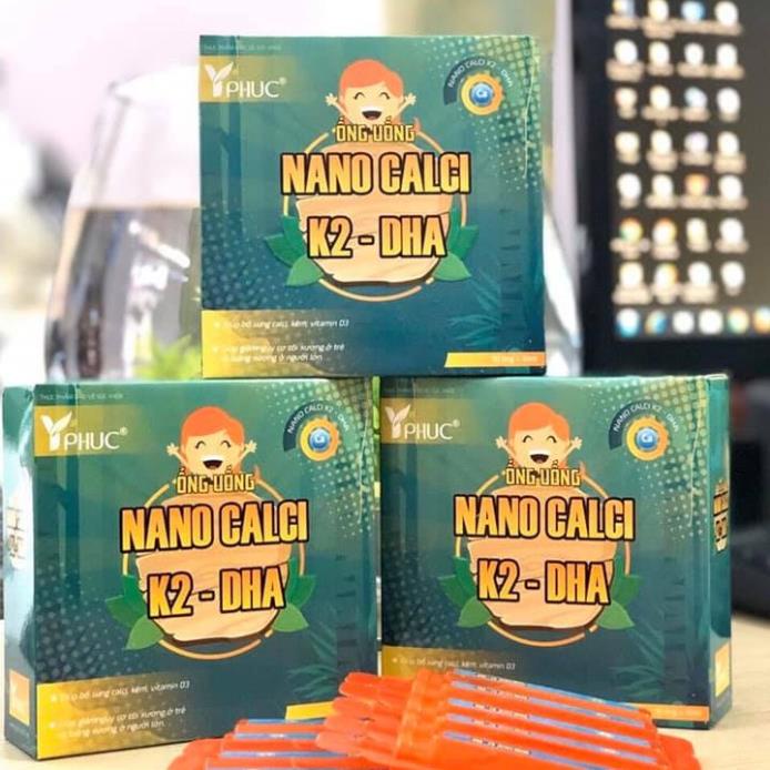 Ống uống nano Calci K2 – DHA Y phúc – Hỗ trợ tăng chiều cao cho trẻ, giảm loãng xương (10 ống)