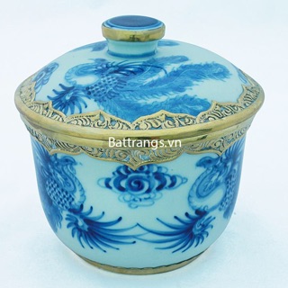 Bát nắp bọc đồng Bát Tràng